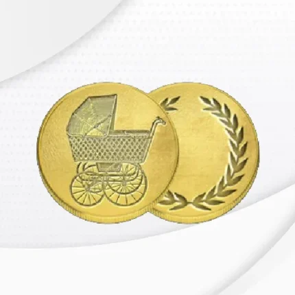 Engraved gold coin – Baby carriage