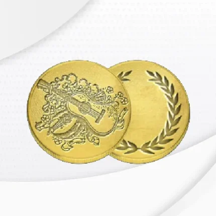 Engraved gold coin – Guitar