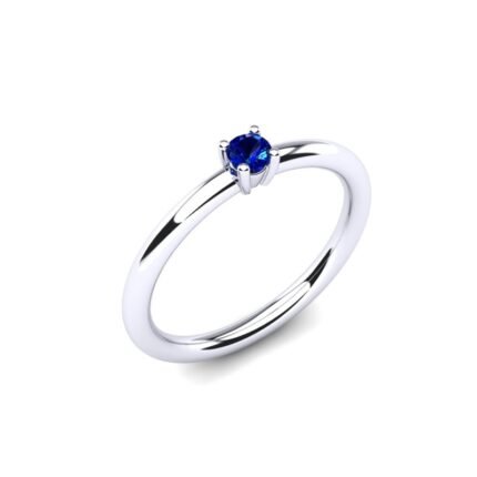 P 03 585 white gold ring with sapphire