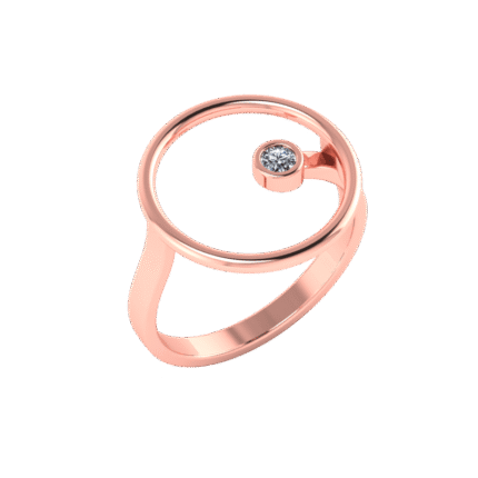 P 05 585 rose gold ring with diamond