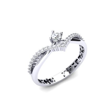P 07 white gold 585 ring with diamonds