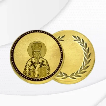 Photo of a gold coin – Saint Basil of Ostrog