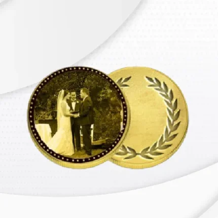 Golden coin photo – Happy Wedding